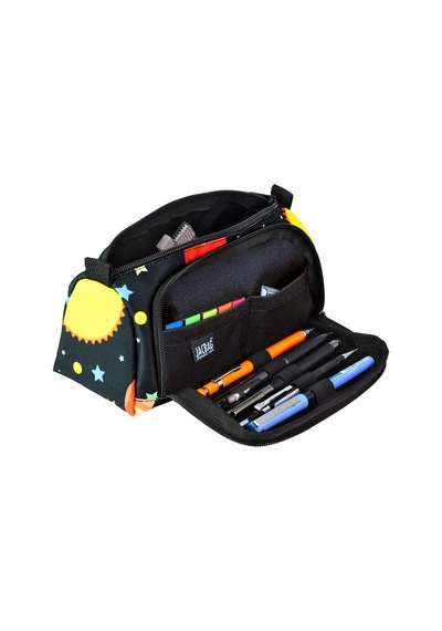 Jacbag Prime Xl-lastik Ayraçlı İki Bölmeli Kalem Kutusu Prime Xl-galaksi renkli