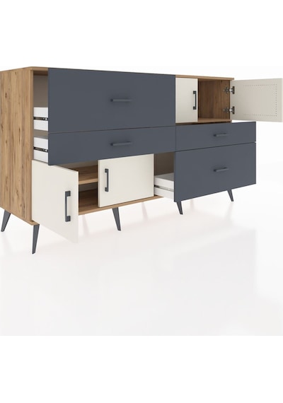 Hyperion Konsol 2 Raflı 4 Çekmeceli 4 Kapaklı 176x44x99 Çam-aytaşı/antrasit Atlas Çam/aytası - Atlas Çam Hyperion Konsol 2 Raflı 4 Çekmeceli 4 Kapaklı 176x44x99 Çam-aytaşı/antrasit Atlas Çam/aytası - Atlas Çam