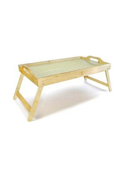 Bambu Serisi 50x30 Cm Camlı Ayaklı Dekoratif Tepsi