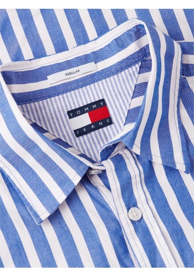 Tommy Hilfiger Tjm Reg Poplın Pattern Shırt Erkek Mavi Gömlek - Dm0dm23414