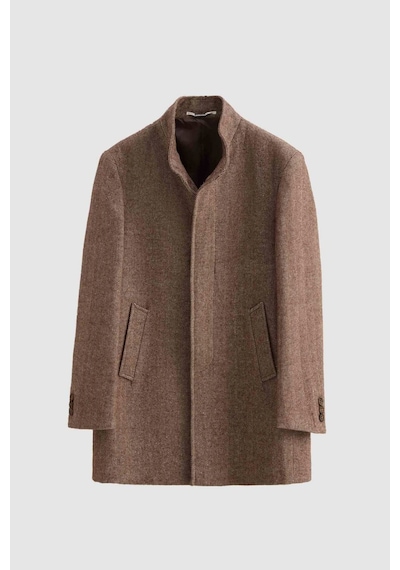 D's Damat Ds Damat Regular Fit Kahverengi Balıksırtı Kaban 1HF08ORT10003 Kahverengi