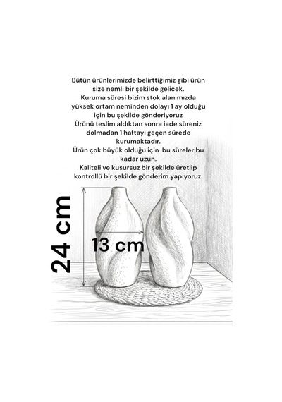 İkili Uzun Mega Boy Kıvrımlı Vazo Seti Yapay Ve Kuru Çiçekler İçin Beyaz Beyaz