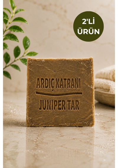 2'li Doğal Ardıç Katranı Sabunu 120-140 Gr El Yapımı Bitkisel Cilt Ve Saç Temizleme Sabunu - 62754699 Diğer