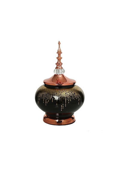 Vitale Amber Bronz Kapaklı Vazo 30 Cm Ak.je0021