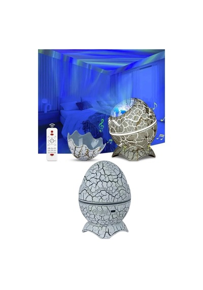 Gece Lambası Yumurta Işık Speaker Yeni Nesil Dinozor Yumurtası Görünümlü Beyaz 04181554