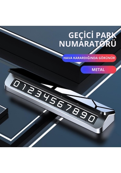 Premıum Gizlenebilir Çift Taraflı Alüminyum Araç Park Telefon Numaratörü Geçici Park Numaratör