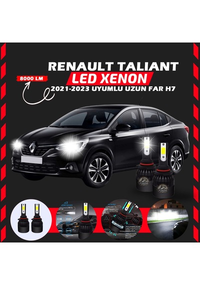 Renault Taliant 2021-2023 Uzun Far Uyumlu Şimşek Etkili Led Xenon Light Series H7