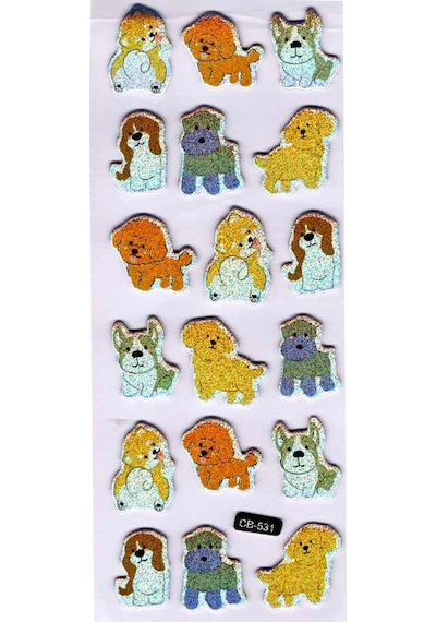 Sticker Kabartmalı Sticker Defter Planlayıcı Etiket Cb531 16x7 Cm- Sevimli Köpekler Çok Renkli