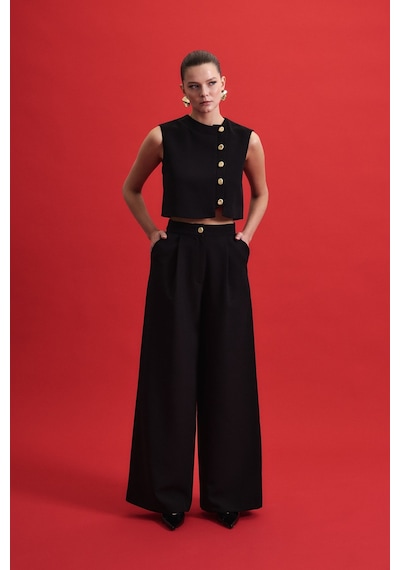 Sateen Lucy Pantolon - Siyah-136953 siyah