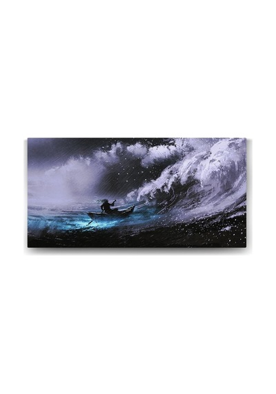 Hırçın Denizde Sihirli Tekne Tablosu - 160x80cm