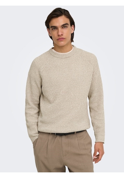 Only & Sons Onsjoın Rlx Ls Raglan Knıt Silver Lining Çok Renkli