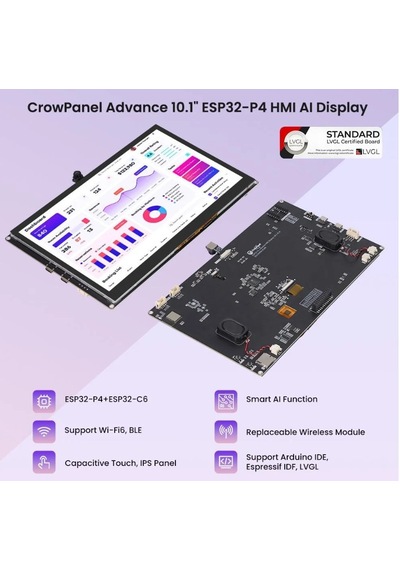 Elecrow Crowpanel Advanced 10.1 İnç Esp32-p4 Hmı Dokunmatik Ips Ekran 1024x600