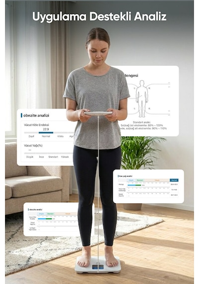 Fressi Dijital Baskül Shapepro 8 Elektrotlu Gümüş Akıllı Tartı