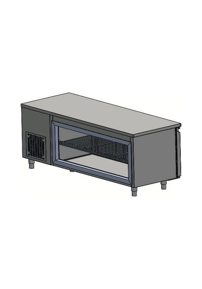 Karacasan Endüstriyel 304 Çelik Kaliteli 474 Lt 188 Cm Üç Kapılı Tezgah Tipi Et Balık Dolabı Cs-tek 3 - 700 Cm-ebl