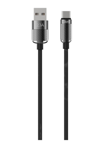 Knit Glam 2.1A Hızlı Şarj Destekli Usb-A To Type-C Şarj Ve Data Aktarım Kablosu 1 Metre Siyah