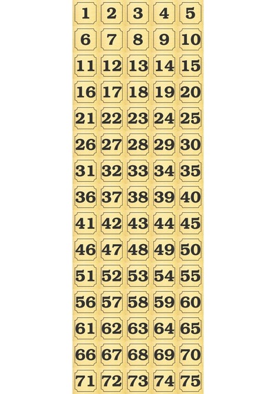1-75 Kapı, Masa, Dolap Numarası Altın Metal Etiket 7x7 Cm