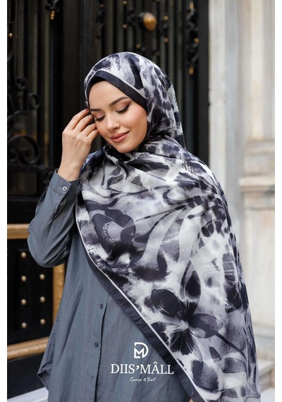 Mimiyum Sarmaşık Leopar Şal Siyah