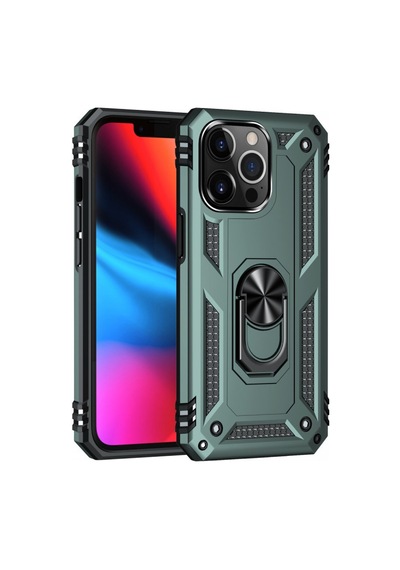 Apple iPhone Uyumlu - 14 Pro Kılıf Sofya Yüzüklü Silikon Kapak - Yeşil