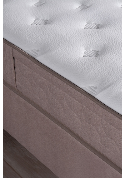 Kilim Mobilya Hilton Sandıklı Baza Başlık Paket Yaylı Pedli Yatak Seti Vizon 100x200