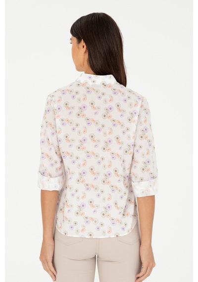 U.s. Polo Assn. Kadın Haki Gömlek Desenli 50280965-vr027 Haki