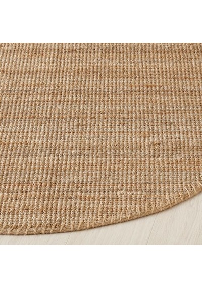 Ikea Lohals Jüt Halı, Natürel, 130 Cm, Yuvarlak