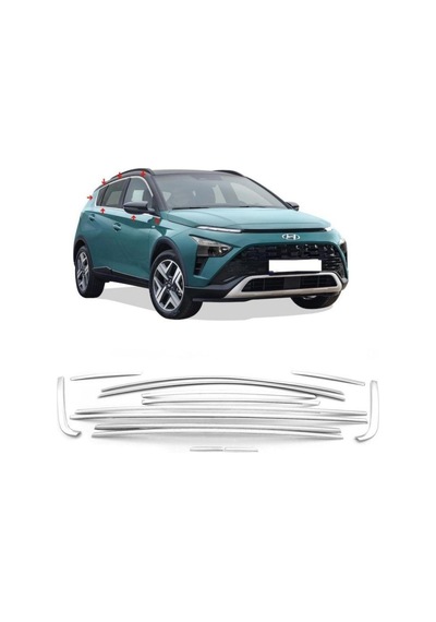 Hyundai Bayon Krom Cam Çerçevesi Set 2020- 12 Parça