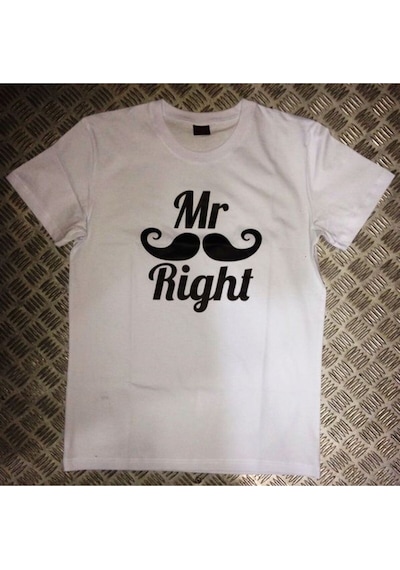 Stoned&Fame Mr Rıght Baskılı T-shirt Beyaz