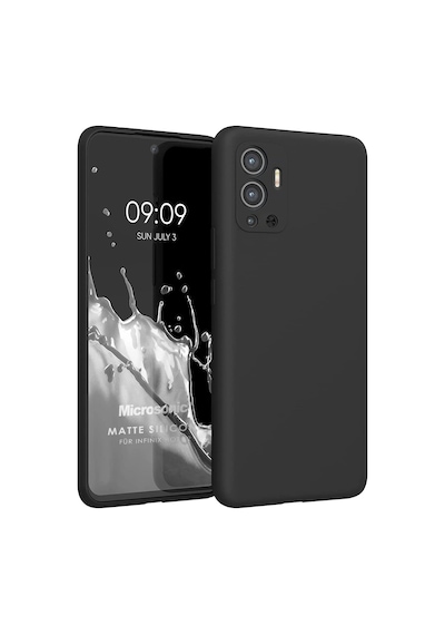 Matte Silicone Infinix Hot 12 İçin Kılıf Siyah Hot 12 İle Uyumlu Kılıf - Siyah