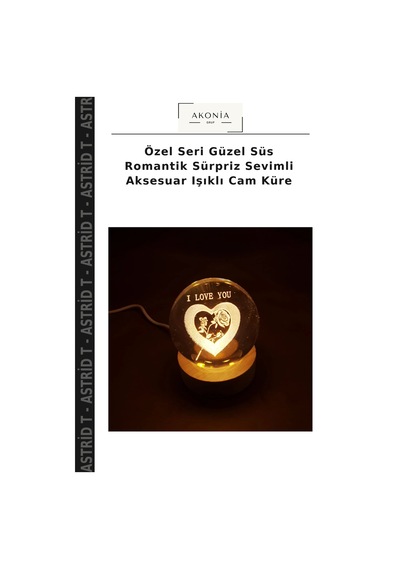 Özel Seri Güzel Süs Romantik Sürpriz Sevimli Aksesuar Işıklı Cam Küre