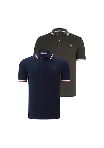 İkili Set T8594 Dewberry Erkek T-shırt-lacivert-haki