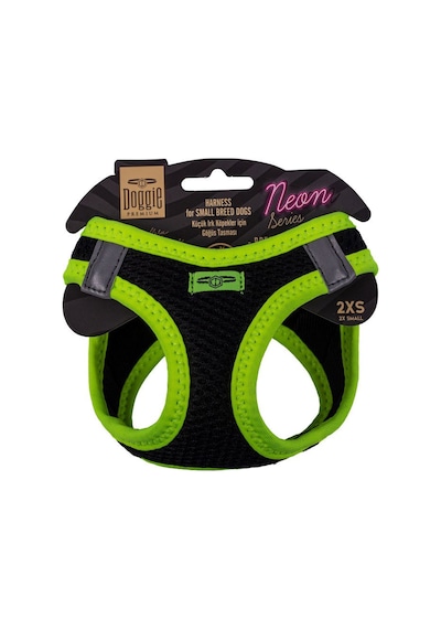 Doggie Havalı Dokuma Neon Serisi Küçük Irk Göğüs Tasması Sarı 2XS Sarı
