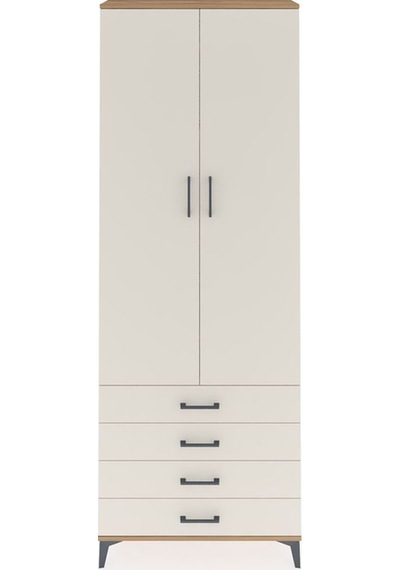 Arges Dolap 5 Raflı 4 Çekmeceli 2 Kapaklı 88x30x243 Çam-aytaşı Çam