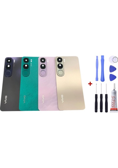 Vivo V40 Lıte Kaverengi Arka Cam Kapak Pil Kapağı Tamir Set B7000 Set Kahverengi