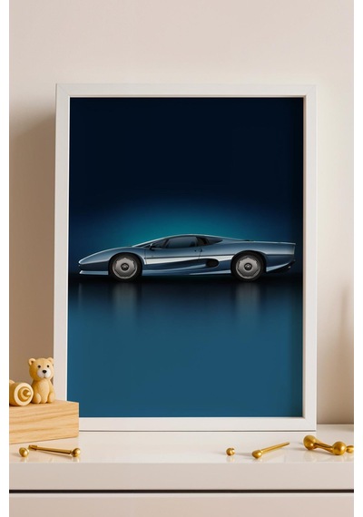 Saturn Jaguar Xj220 Araba Çerçeveli Tablo Erkek Odası Ve Garaj Dekoru Classic Car Collection