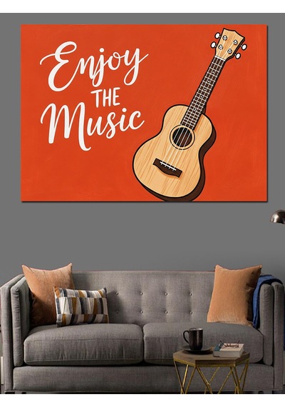 "enjoy The Music" Gitar Dekoratif Kanvas - Mdf Ahşap Tablo
