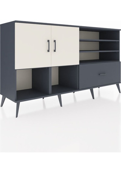 Hyperion Konsol 7 Raflı Tek Çekmeceli 2 Kapaklı 176x44x99 Antrasi Antrasit-aytaşı/antrasit Hyperion Konsol 7 Raflı Tek Çekmeceli 2 Kapaklı 176x44x99 Antrasi Antrasit-aytaşı/antrasit