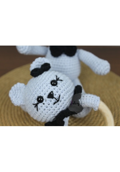Aley Life Amigurumi Organik Ayıcık Bebek Ve Çıngırak Diş Kaşıyıcı
