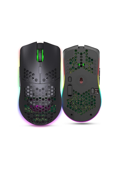 Valkyrie Kablosuz Petek Tasarım Şarjlı Gaming Mouse Rgb Aydınlatmalı 3200 Dpı Ultra Hafif Siyah -