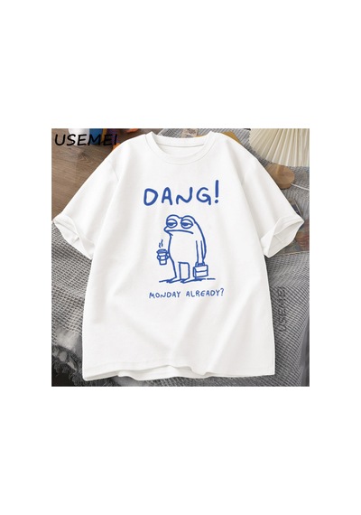 Tarzsokak Dang Pazartesi Zaten T Shirt Erkekler Komik Cottagecore Adam Kurbağa Seviyorum Tee Komik Kurb 2827 Beyaz
