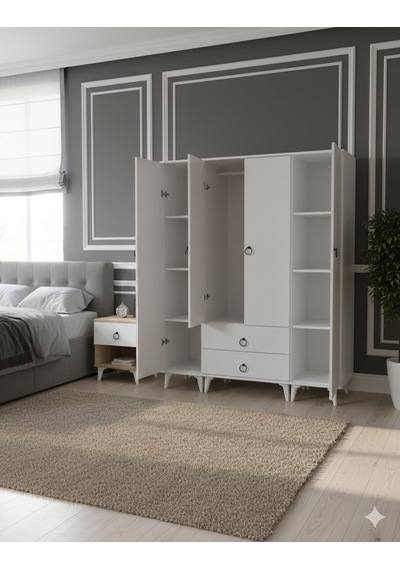 Koru 4 Kapaklı Dolap Gardırop - Byz M3