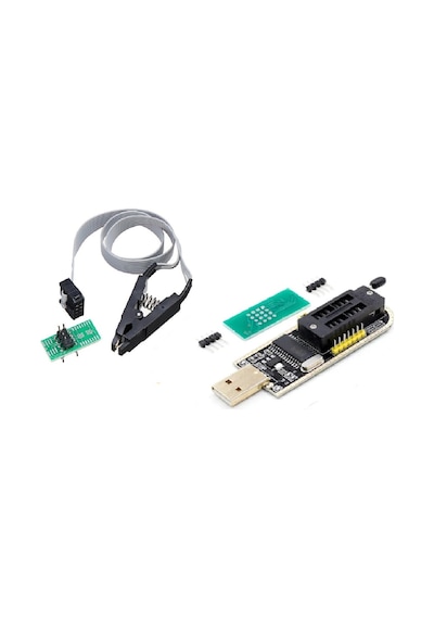 Robotiko-Usb Bios Flash Eeprom Programlayıcı Ch341A + Soıc8 Sop8 Test Klip