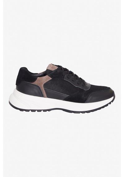 Altınyıldız Classıcs Erkek Sıyah %100 Deri Sneaker Spor Ayakkabı Siyah