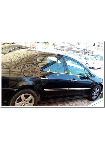 Peugeot 407 Krom Cam Çıtası 2004-2010 4 Parça Paslanmaz Çelik
