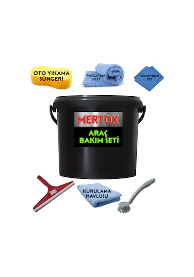 Mertox 14 Parça Muhteşem Araç Temizlik Bakım Seti Oto Araba Yıkama Kovalı Set