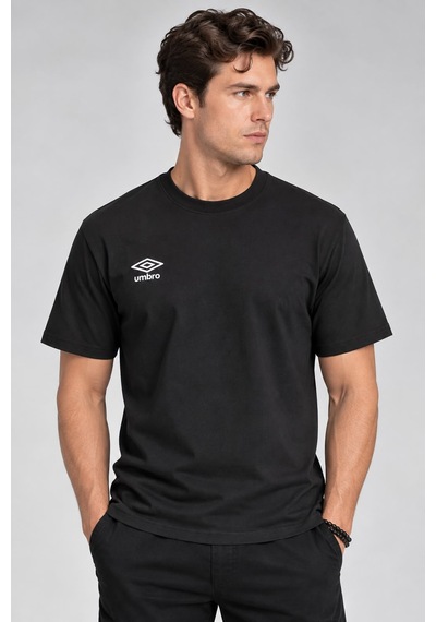 Umbro Milo Erkek Siyah Pamuklu Spor Tişört Ff0450