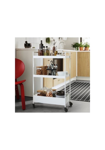 Ikea Nıssafors Servis Arabası, Beyaz, 50,5x30x83 Cm