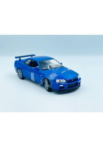 Welly 1/24 Nissan Skyline Gtr R34 Model Araba Mavi