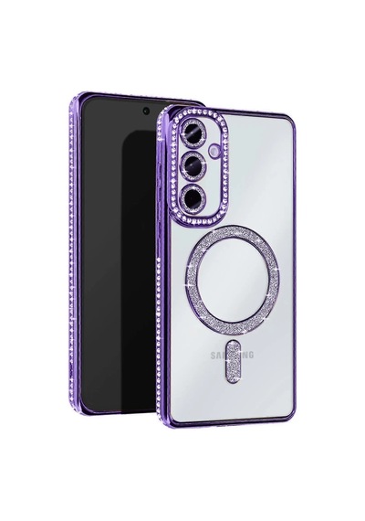 Samsung Galaxy A25 5g Joke Simli Magneticsafe Kılıf - Derin Mor 0.2M-Çok Renkli