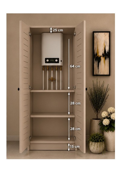 Flower Kombi Dolabı Krem Mdf