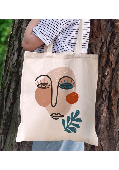 Bk Gift Modern Art Tasarımlı Kanvas Bez Çanta, Baskılı Omuz Çantası, Alışveriş Çantası, Plaj Çantası, Arkadaşa Hediye-6 Sarı